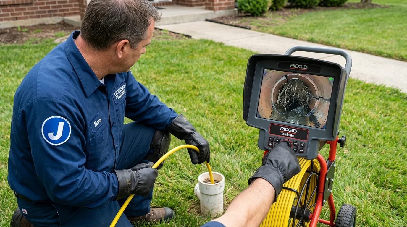 Sewer camera inspection being performed by Johns Plumbing LLC in Deatsville