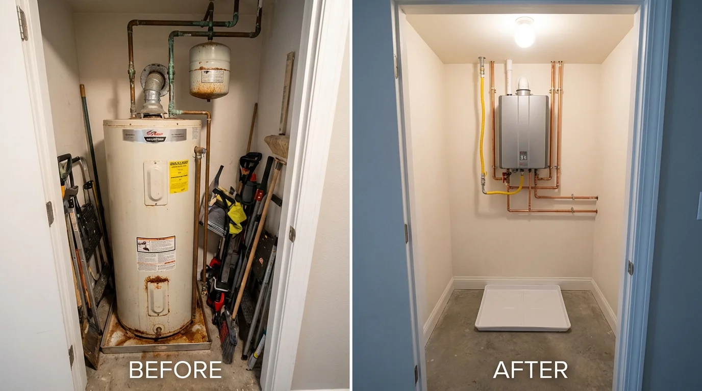 Tank water heater versus wall-mounted tankless unit comparison for Deatsville, AL homeowners